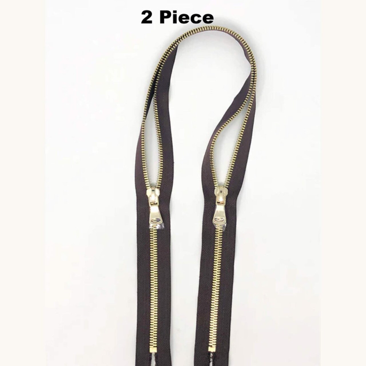 Brown Two Way Backpack or Luggage Zipper 5MM or 8MM Brass Teeth Closed